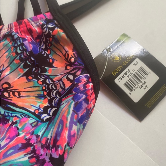 2 pcs NWT Body Glove Fly Ivy Strappy Top + Lace Hipster Bottom Butterfly Print - Picture 14 of 16